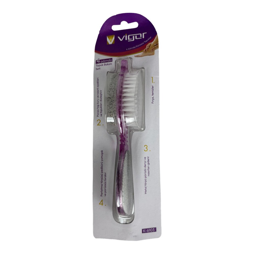 Vigor K-6103 Fırçalı Topuk Bakım Seti