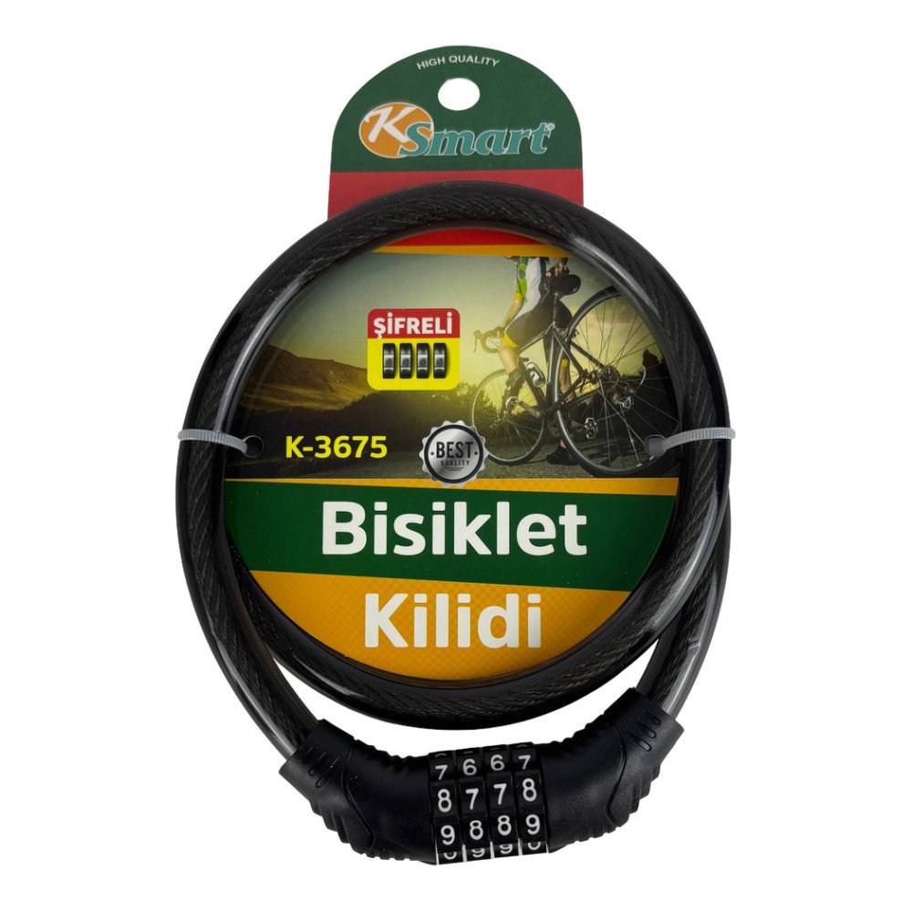 K-3675 Büyük Boy Şifreli Bisiklet Kilidi