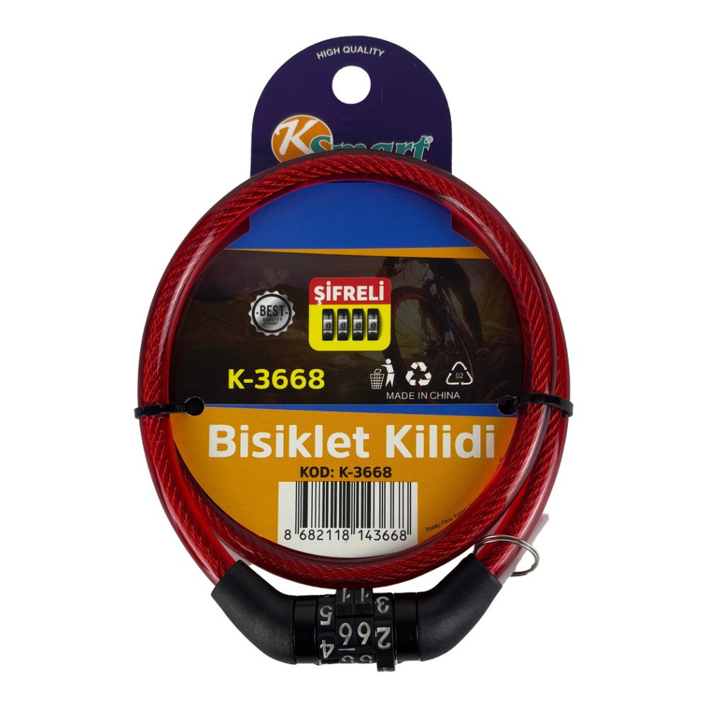 Ksmart K-3668 Şifreli Bisiklet Kilidi