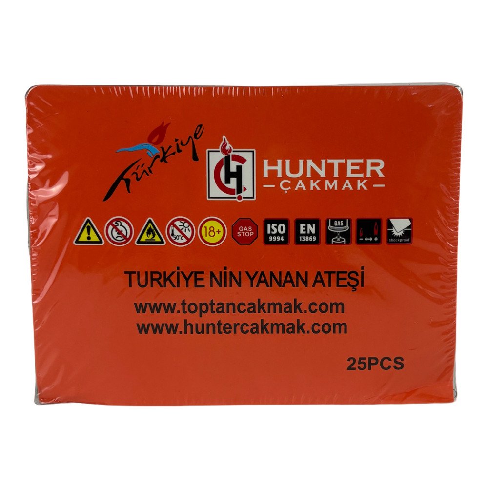 Hunter 32-58 Işıklı Jet Çakmak 25 Adet