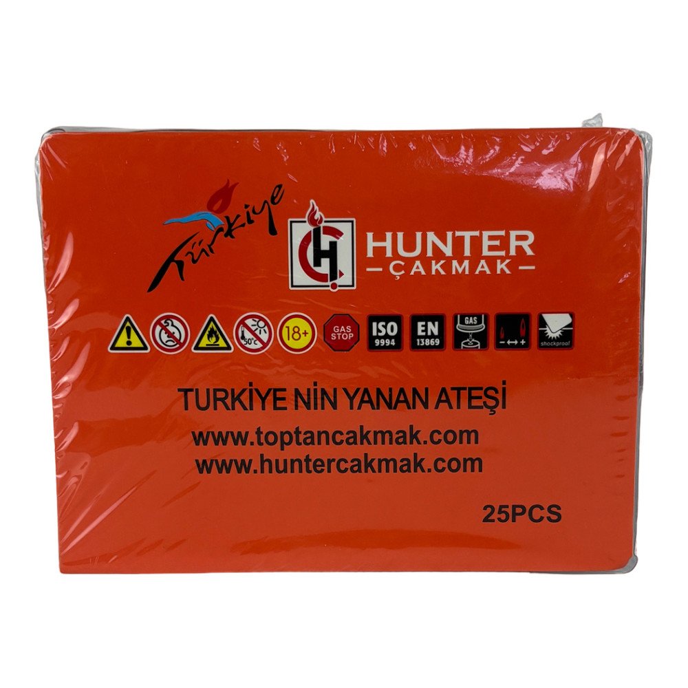 Hunter 32-58 Patili Işıklı Jet Çakmak 25 Adet