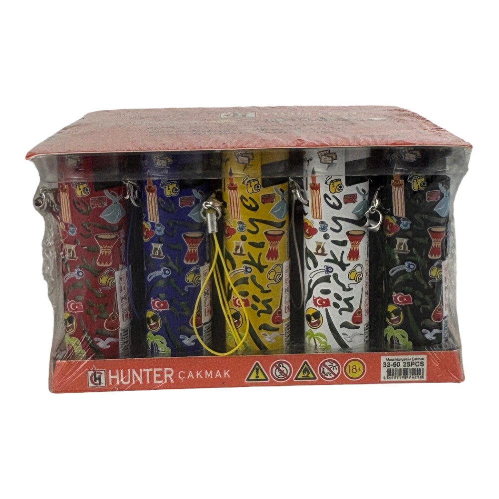 Hunter 32-50 Işıklı Mat Jet Çakmak 25’li