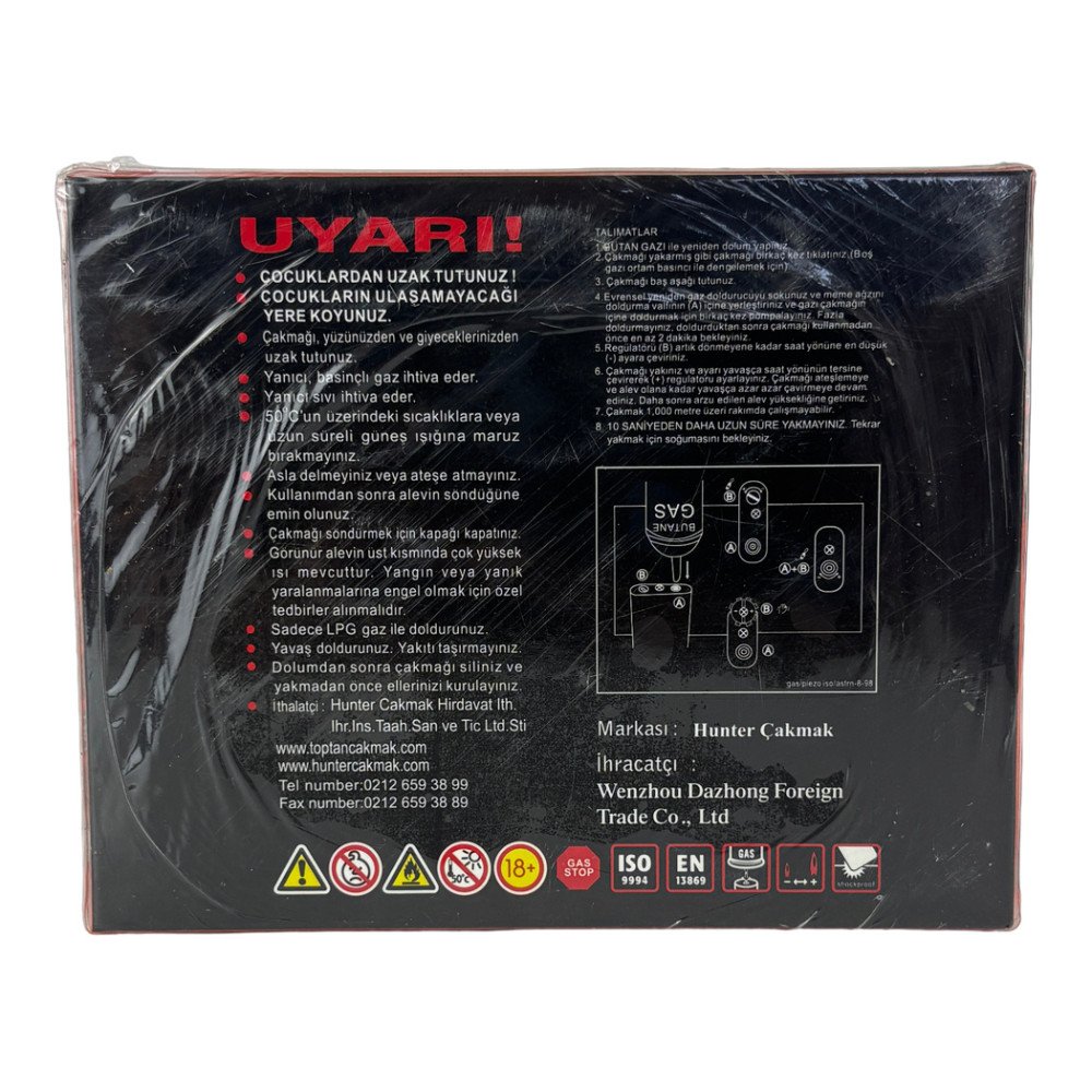 Hunter 32-50 Işıklı Mat Jet Çakmak 25’li