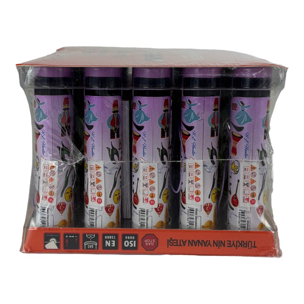 Hunter 32-50 Işıklı Renkli Jet Çakmak 25’li