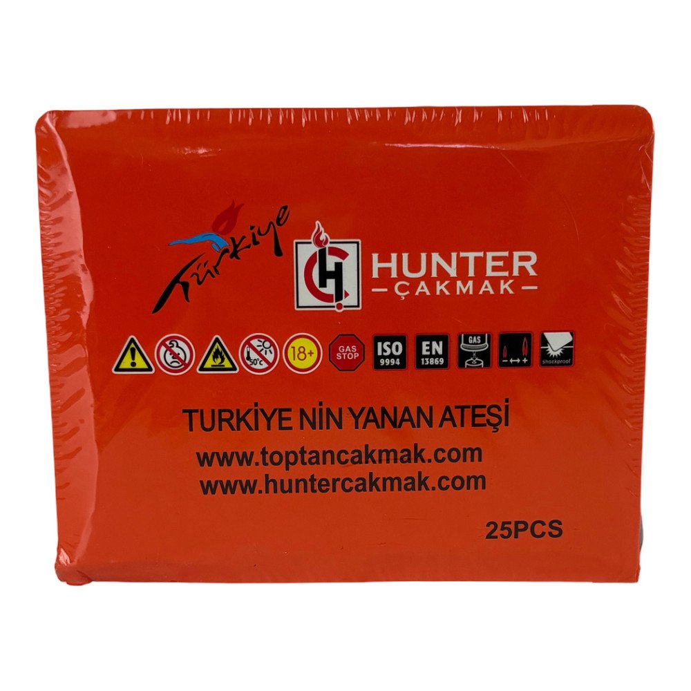 Hunter 32-50 Işıklı Renkli Jet Çakmak 25’li
