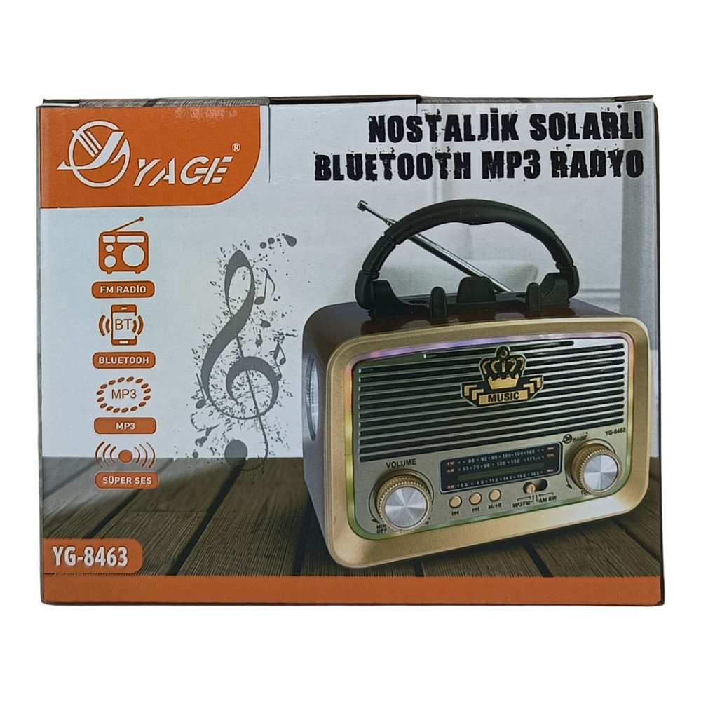 Yage YG-8463 Nostaljik Solar Bluetooth MP3 Radyo