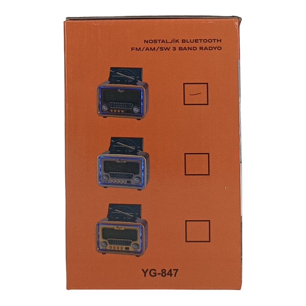 Yage YG-847 Nostaljik Solar Bluetooth MP3 Radyo