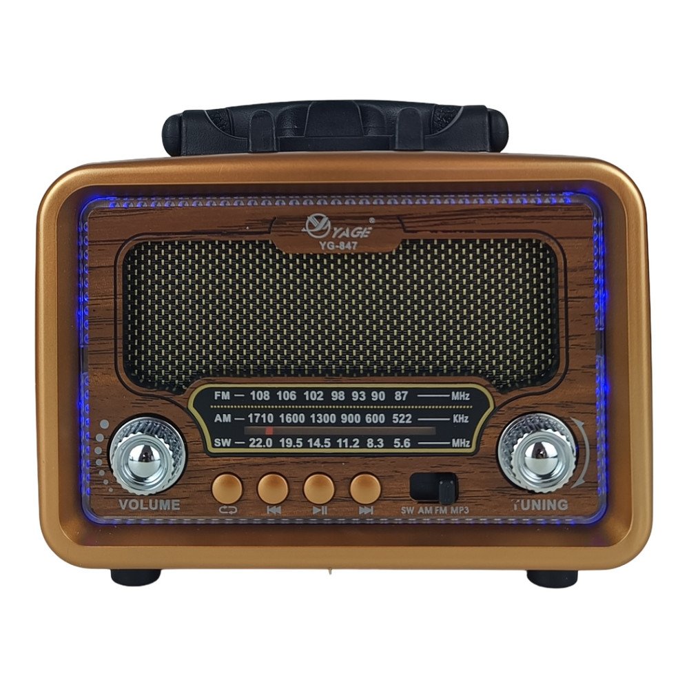 Yage YG-847 Nostaljik Solar Bluetooth MP3 Radyo