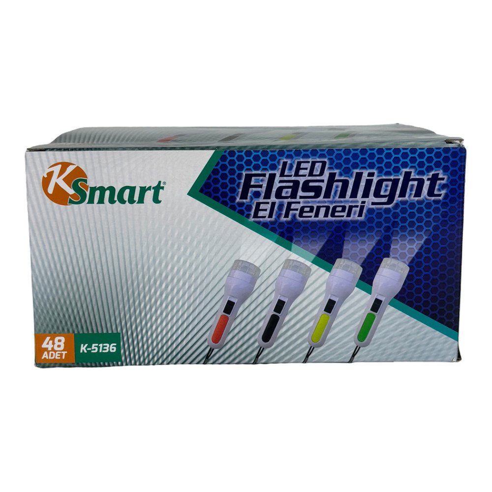 Ksmart K-5136 Eko Beyaz Kasa Cep Feneri 48'li