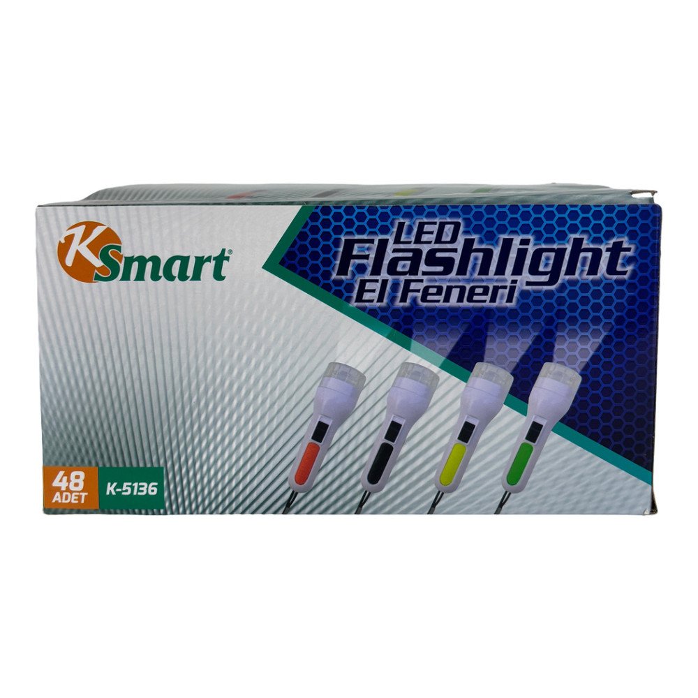 Ksmart K-5136 Eko Beyaz Kasa Cep Feneri 48'li