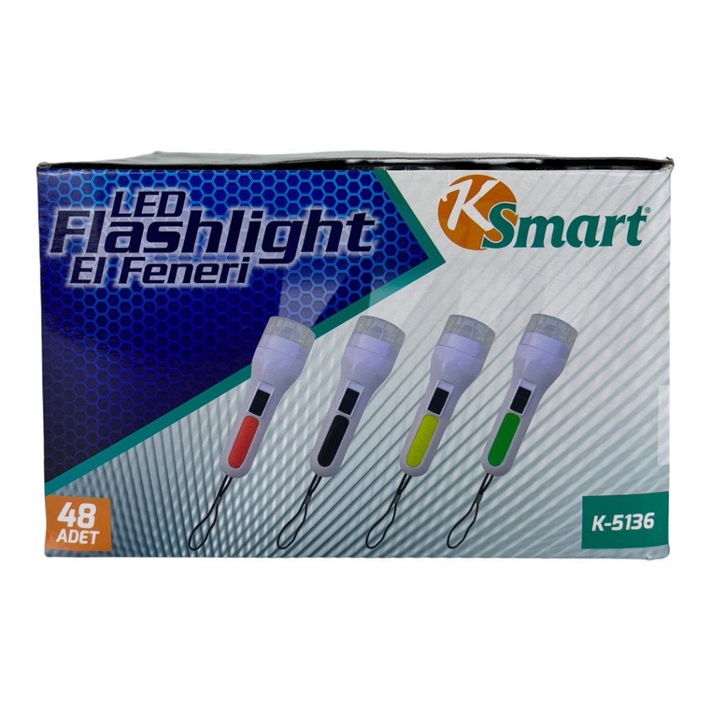 Ksmart K-5136 Eko Beyaz Kasa Cep Feneri 48'li