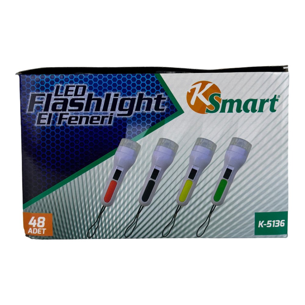 Ksmart K-5136 Eko Beyaz Kasa Cep Feneri 48'li