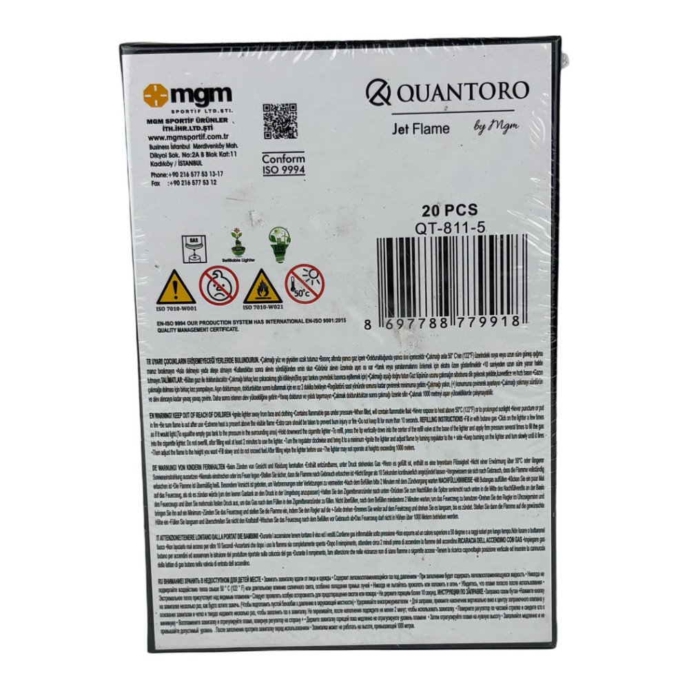 Quantoro QT-811-5 Jet Çakmak 20'li