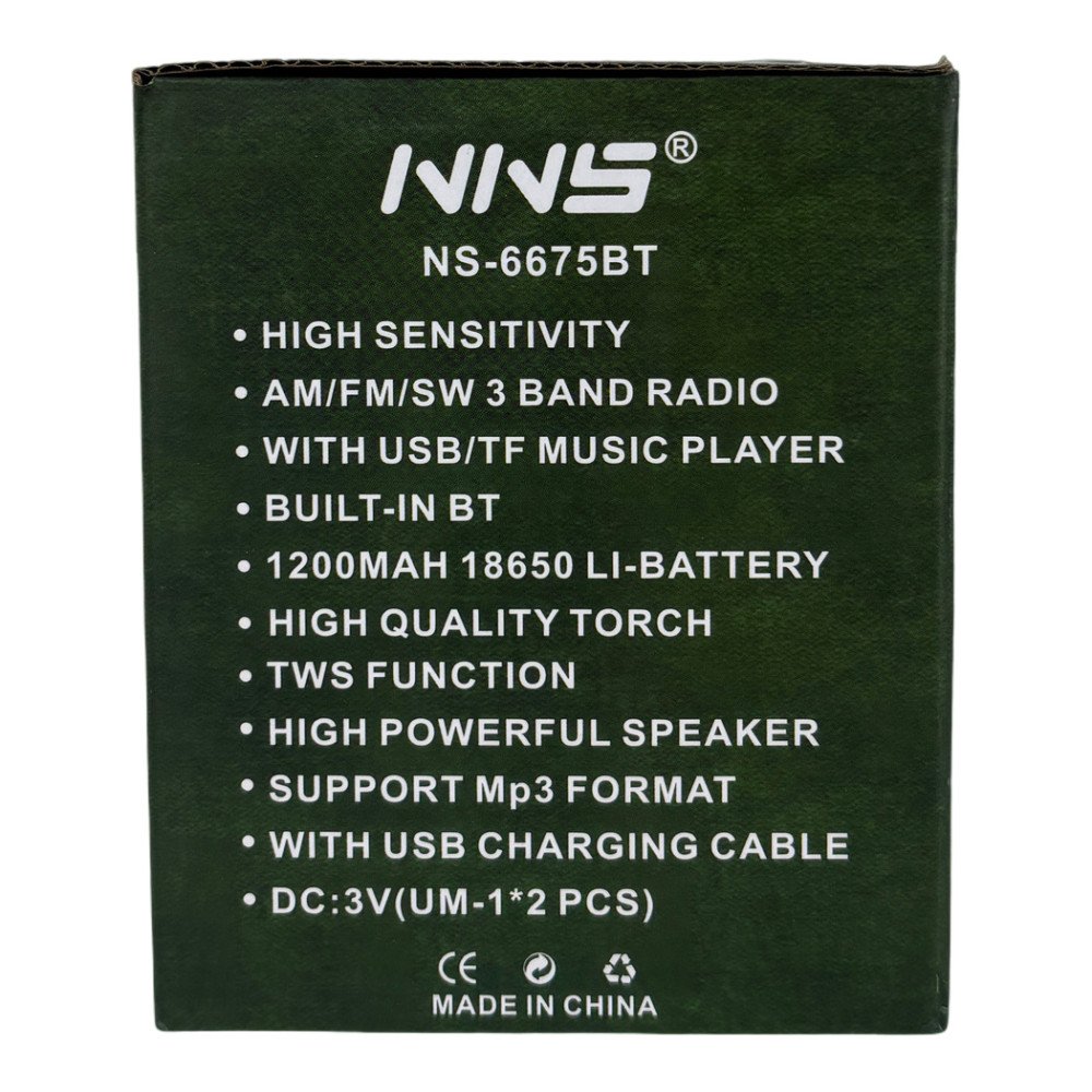 NNS NS-6675BT Fenerli Şarjlı Nostaljik Bluetooth Radyo