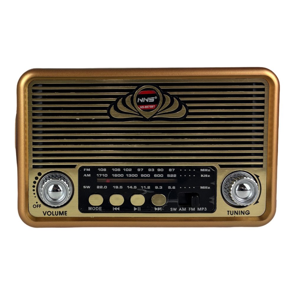 NNS NS-6675BT Fenerli Şarjlı Nostaljik Bluetooth Radyo