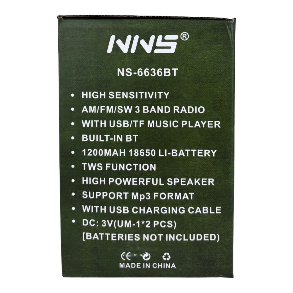 NNS NS-6636BT Ahşap Retro Bluetooth Radyo ve Hoparlör FM/SW