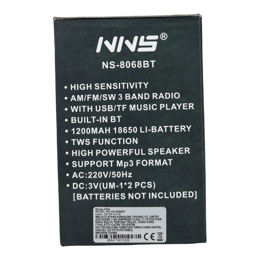 NNS NS-8068BT Şarjlı Nostaljik Bluetooth Radyo, TWS ve MP3 Çalar