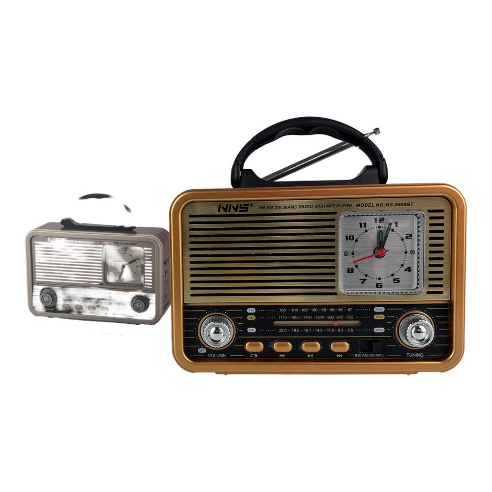 NNS NS-8898BT Analog Saatli Retro Bluetooth Radyo ve USB/TF Müzik Çalar