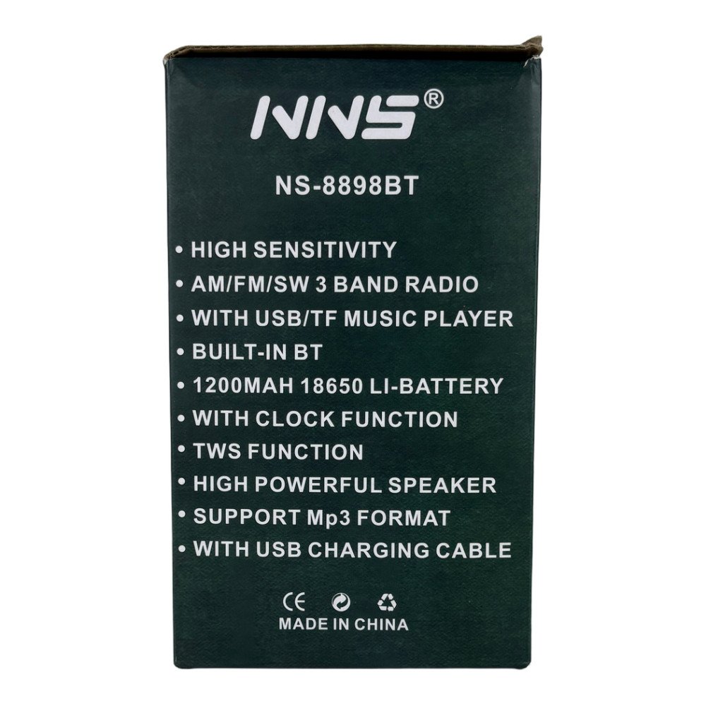 NNS NS-8898BT Analog Saatli Retro Bluetooth Radyo ve USB/TF Müzik Çalar