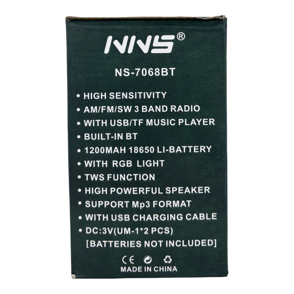 NNS NS-7068BT USB Destekli Şarjlı Nostaljik Bluetooth Radyo