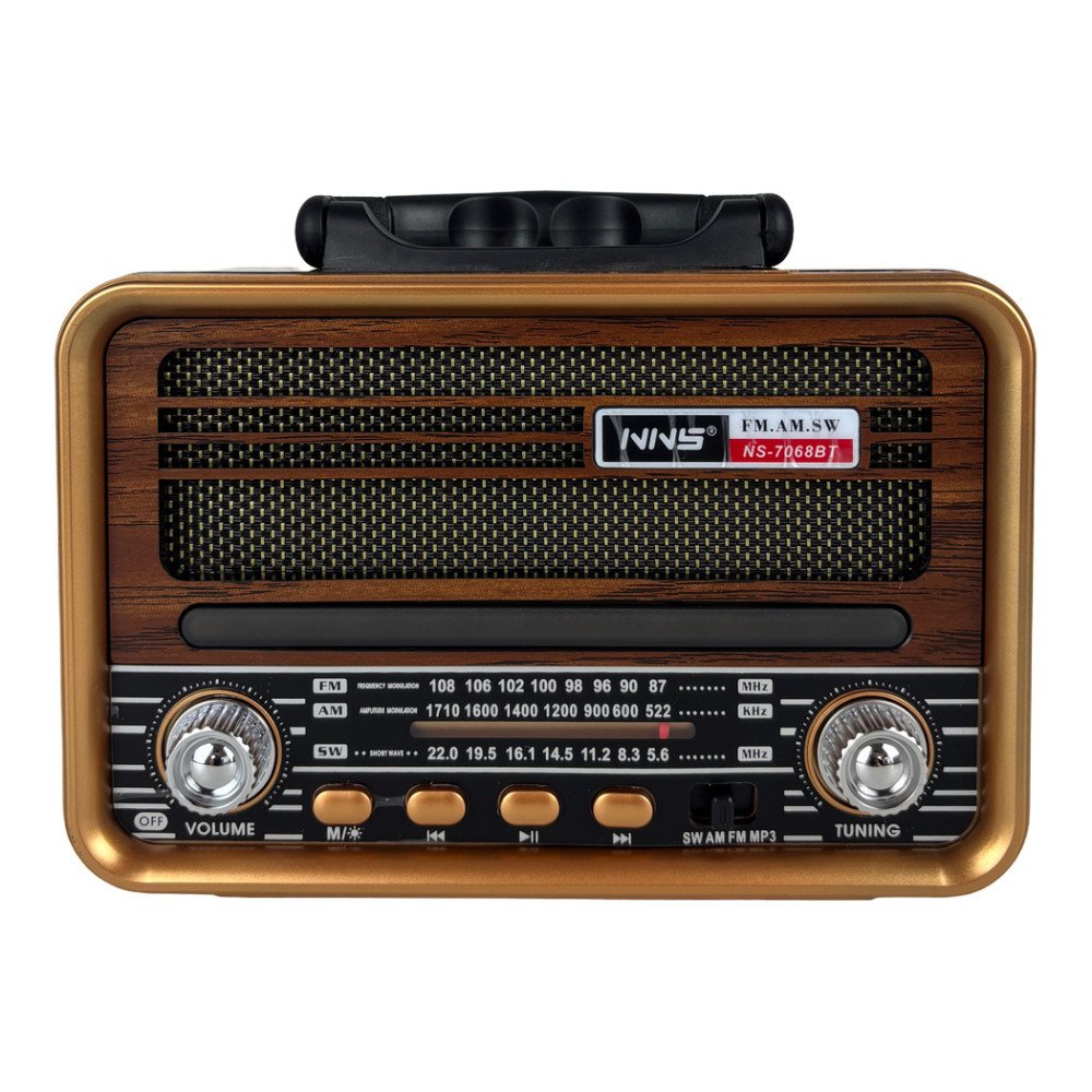 NNS NS-7068BT USB Destekli Şarjlı Nostaljik Bluetooth Radyo