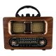 NNS NS-6635BT Büyük Boy Ahşap Retro Bluetooth Hoparlörlü Şarjlı FM/AM Radyo