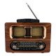 NNS NS-6635BT Büyük Boy Ahşap Retro Bluetooth Hoparlörlü Şarjlı FM/AM Radyo