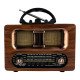 NNS NS-6635BT Büyük Boy Ahşap Retro Bluetooth Hoparlörlü Şarjlı FM/AM Radyo