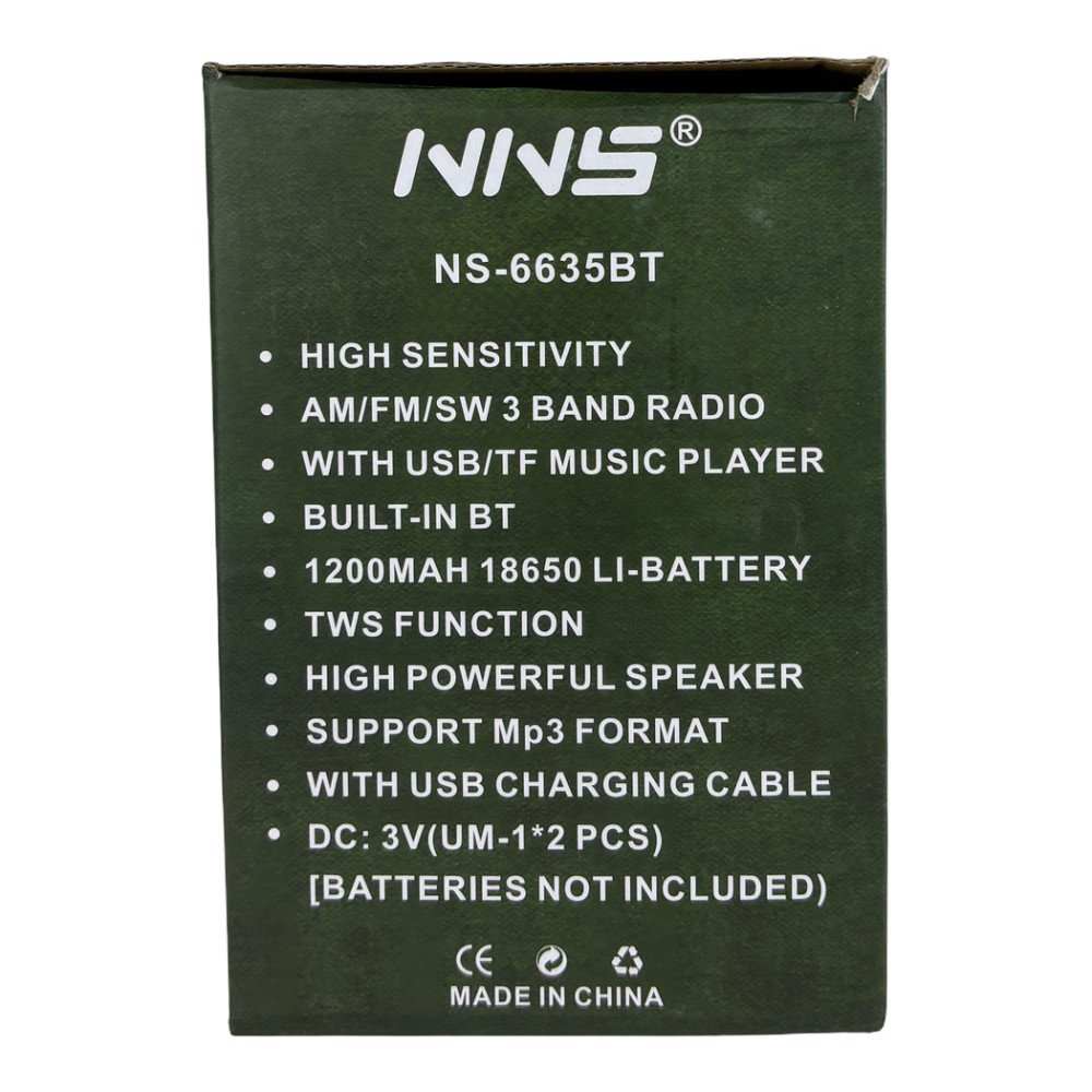 NNS NS-6635BT Büyük Boy Ahşap Retro Bluetooth Hoparlörlü Şarjlı FM/AM Radyo