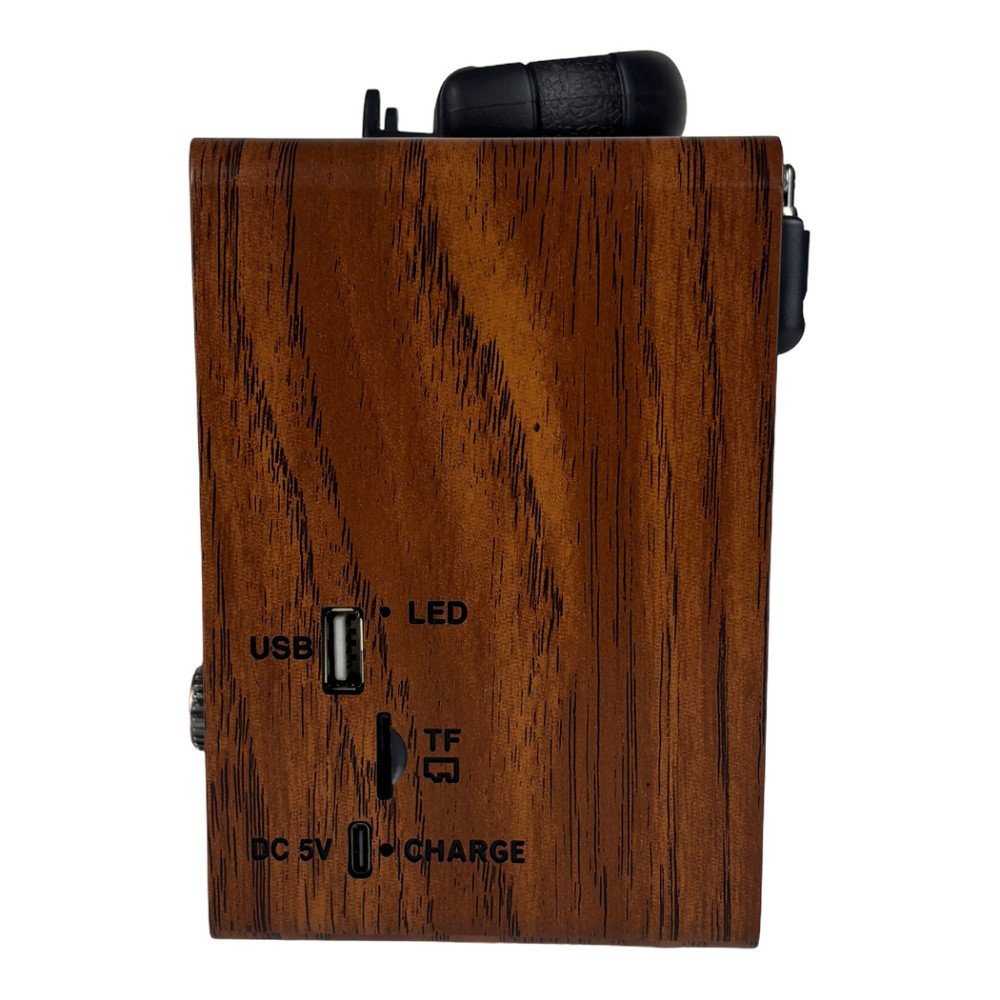 NNS NS-6635BT Büyük Boy Ahşap Retro Bluetooth Hoparlörlü Şarjlı FM/AM Radyo