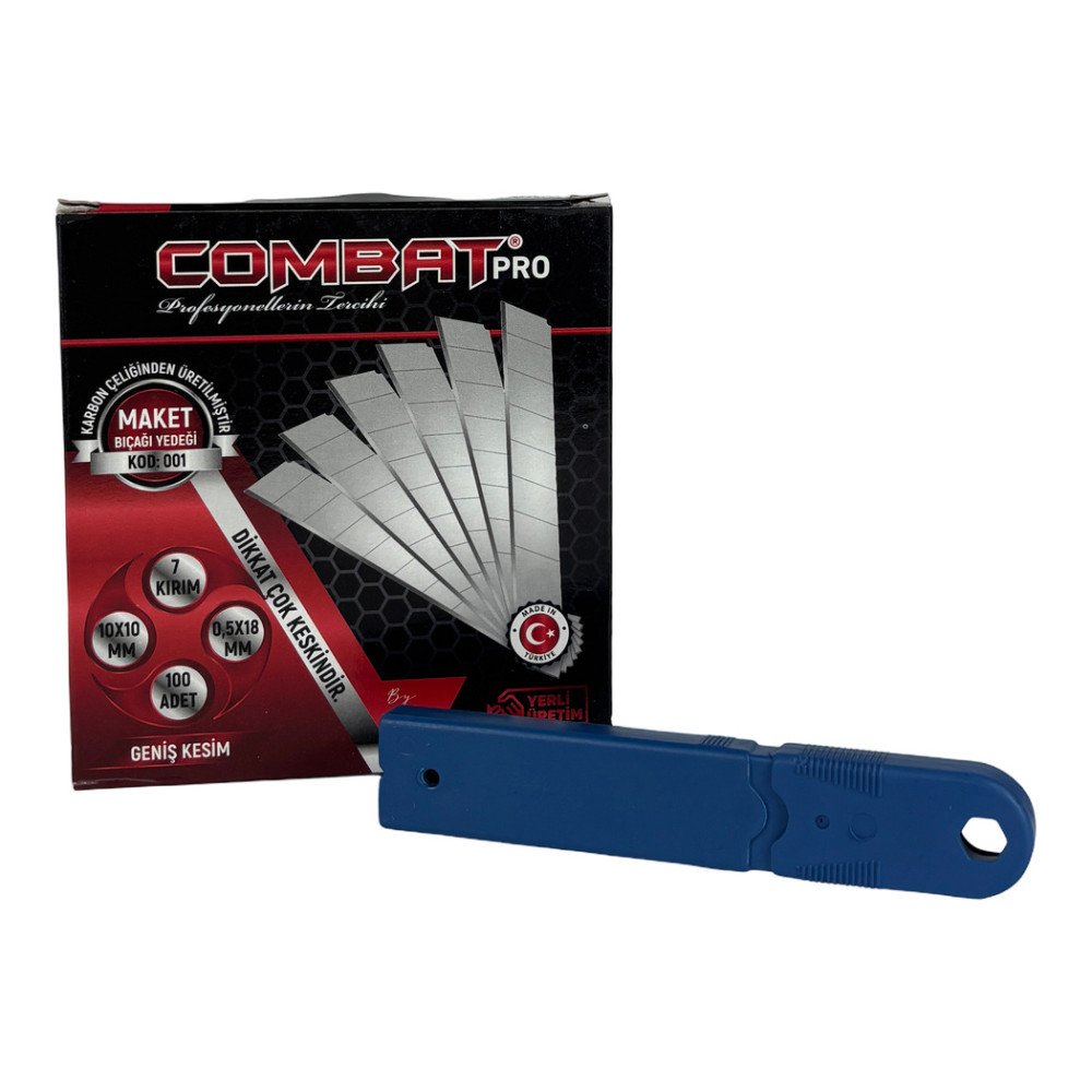 Combat Pro 0,50 x 18 mm Maket Bıçağı Falçata Ağzı Yedeği 100'lü
