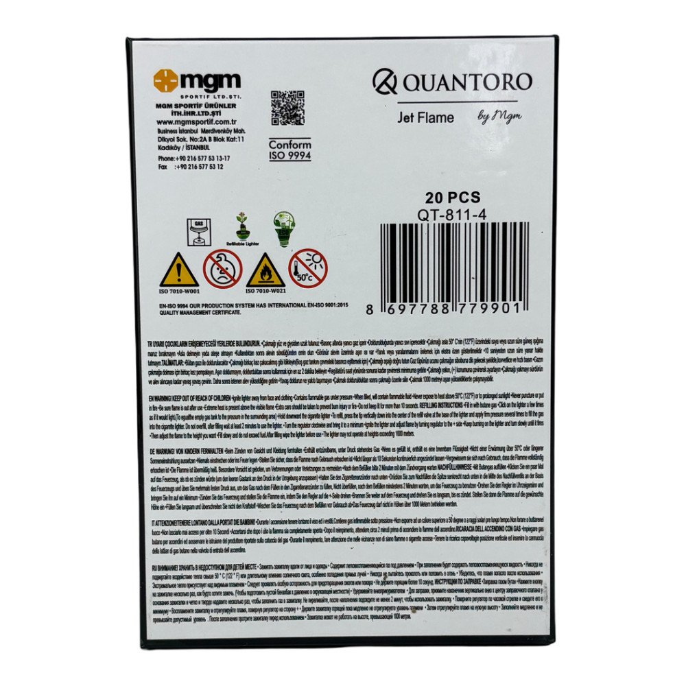 Quantoro QT-811-4 Jet Çakmak 20'li