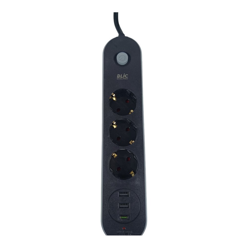FTR-01 3'lü Priz 2 m + 2 USB + 1 USB-C Anahtarlı