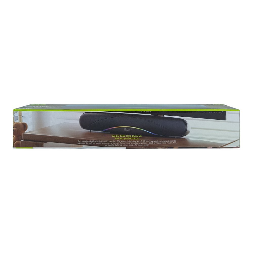BLS-76 Bluetooth Soundbar Hoparlör 13W RGB Işıklı TWS Stereo USB/TF Destekli Kablosuz Speaker