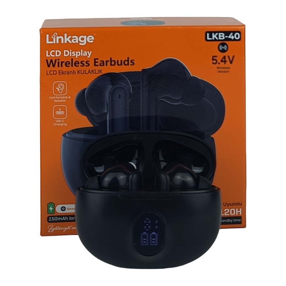 LKB-40 Bluetooth 5.4 LCD Ekranlı Şarj Kutulu Kablosuz Kulak İçi TWS Kulaklık