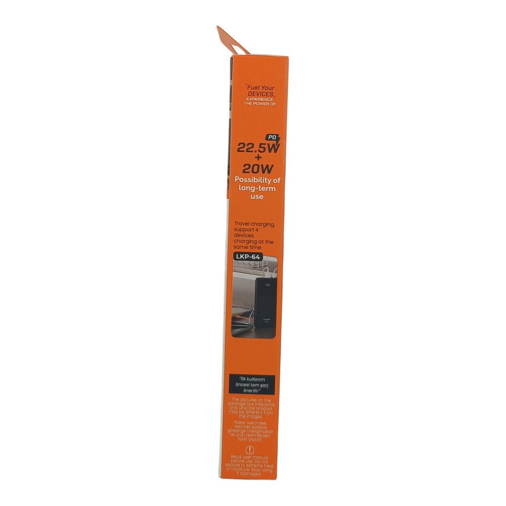 Linkage LKP-64 10000 mAh 22.5W Type-C ve Lightning Kablolu Powerbank LCD Gösterge