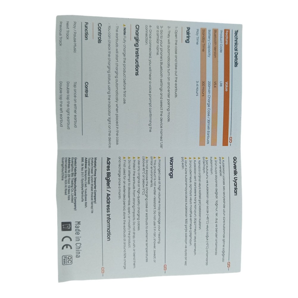 Linkage LR8 Pro3 Bluetooth Kulaklık TWS