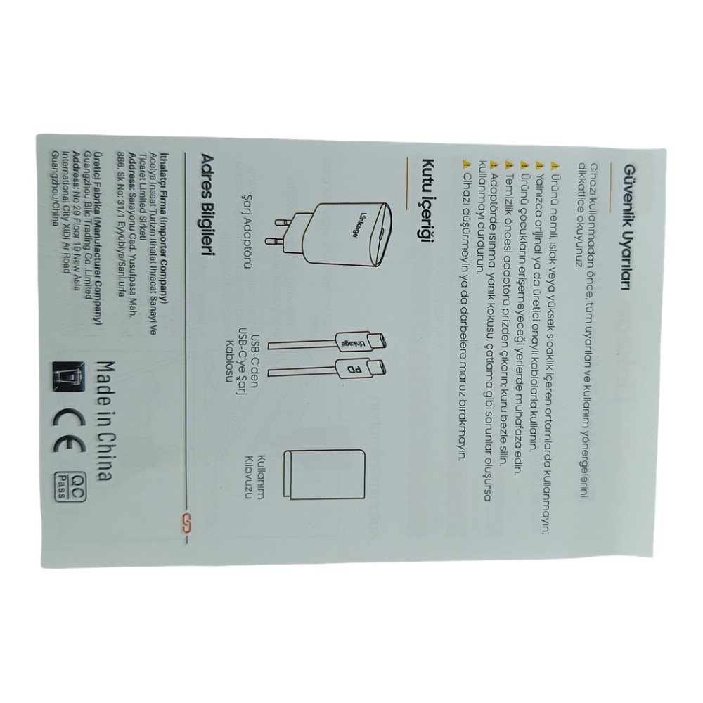 LKC-57 25W PD Hızlı Şarj Aleti + 1 m Type-C to Type-C Kablo
