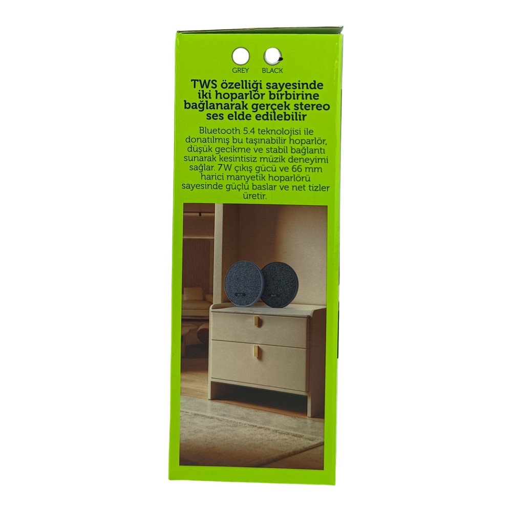 BLS-68 Bluetooth Hoparlör 7W Kumaş Kaplı TWS Stereo USB/TF Destekli Kablosuz Speaker