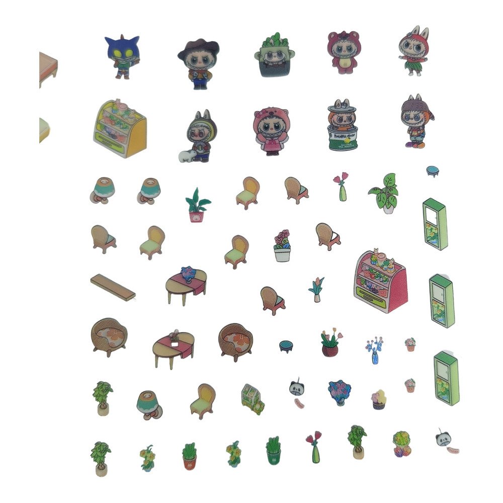 OLG-TAX60 Kartela 3D Labubu Sticker 24 Adet