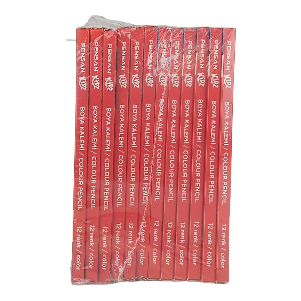 Pensan Kidz Uzun Kuru Boya Kalemi 12 Renk Set 12 Paket