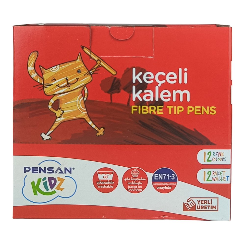Pensan Kidz Keçeli Kalem 12 Renk Set 12 Paket