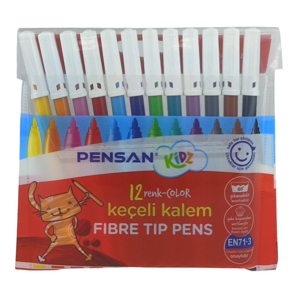 Pensan Kidz Keçeli Kalem 12 Renk Set 12 Paket