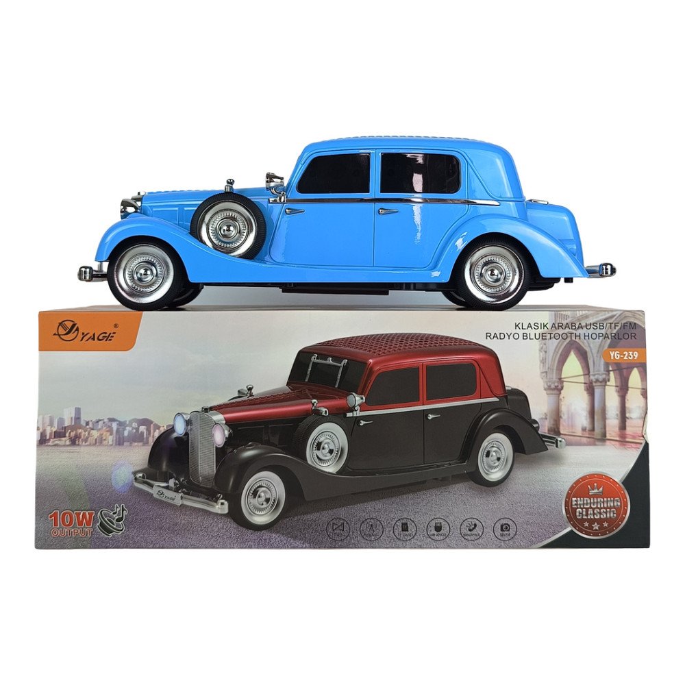 Yage Klasik Araba Tasarımlı Nostaljik Bluetooth Hoparlör ve Radyo YG-239
