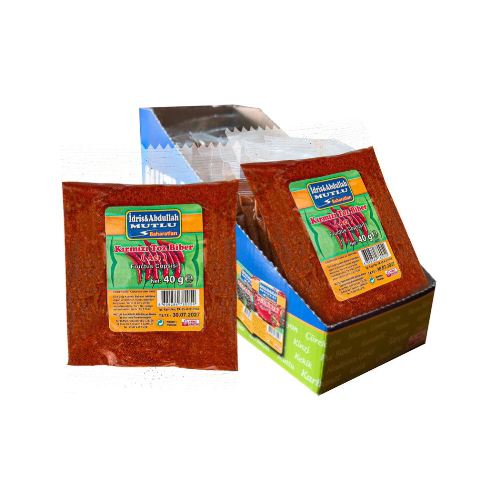 Mutlu Baharat Acı Toz Kutulu 40Gr X 20 Paket