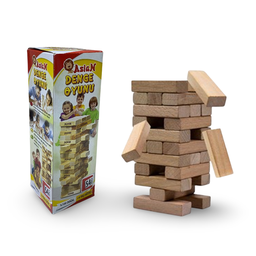 Aslan Asl010 Ahşap Denge Oyunu 54pcs