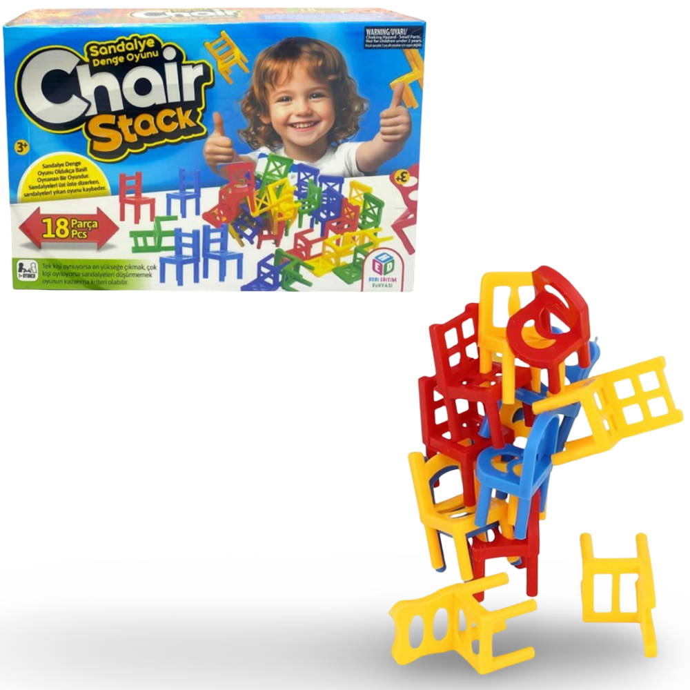 Chair Stack 740 Sandalye Denge Oyunu 18pcs Chair Stack 740 Sandalye Denge Oyunu 18pcs