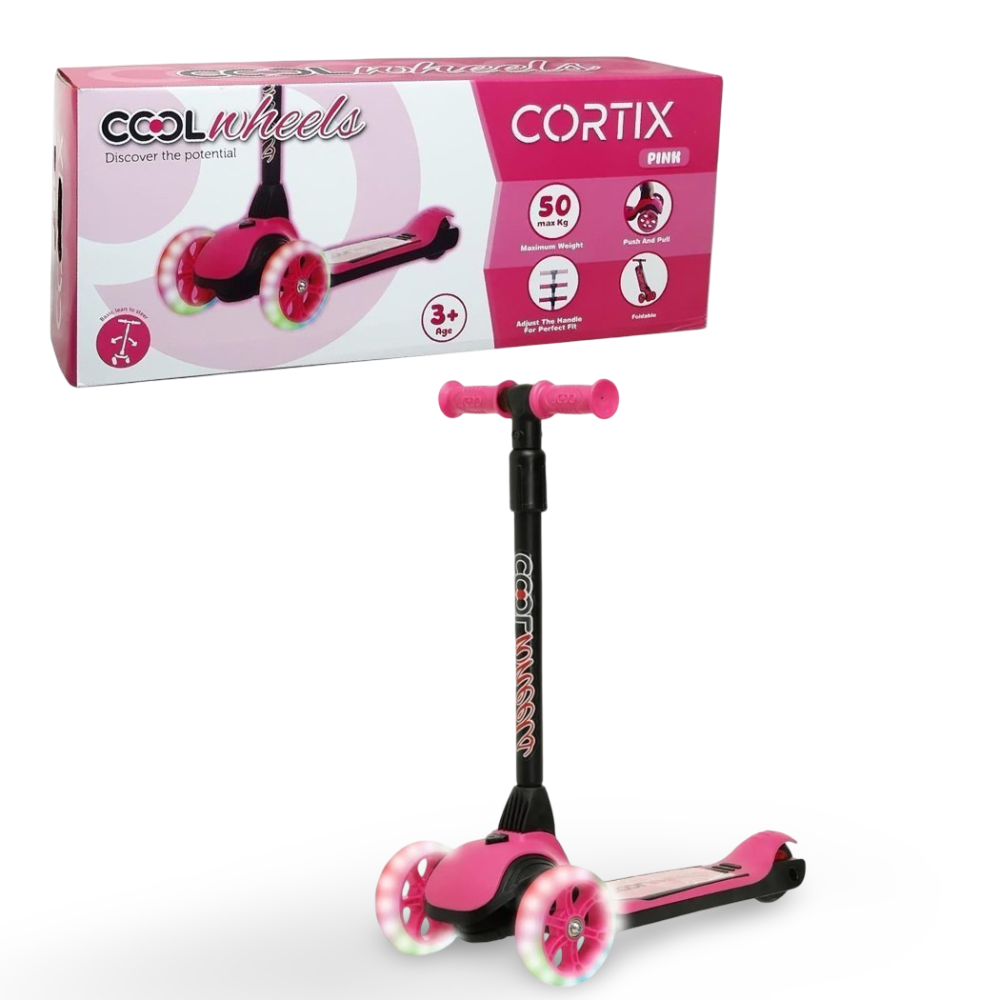 Scooter 60010 Cool Işıklı 3+ Cortix Katlanır Pembe