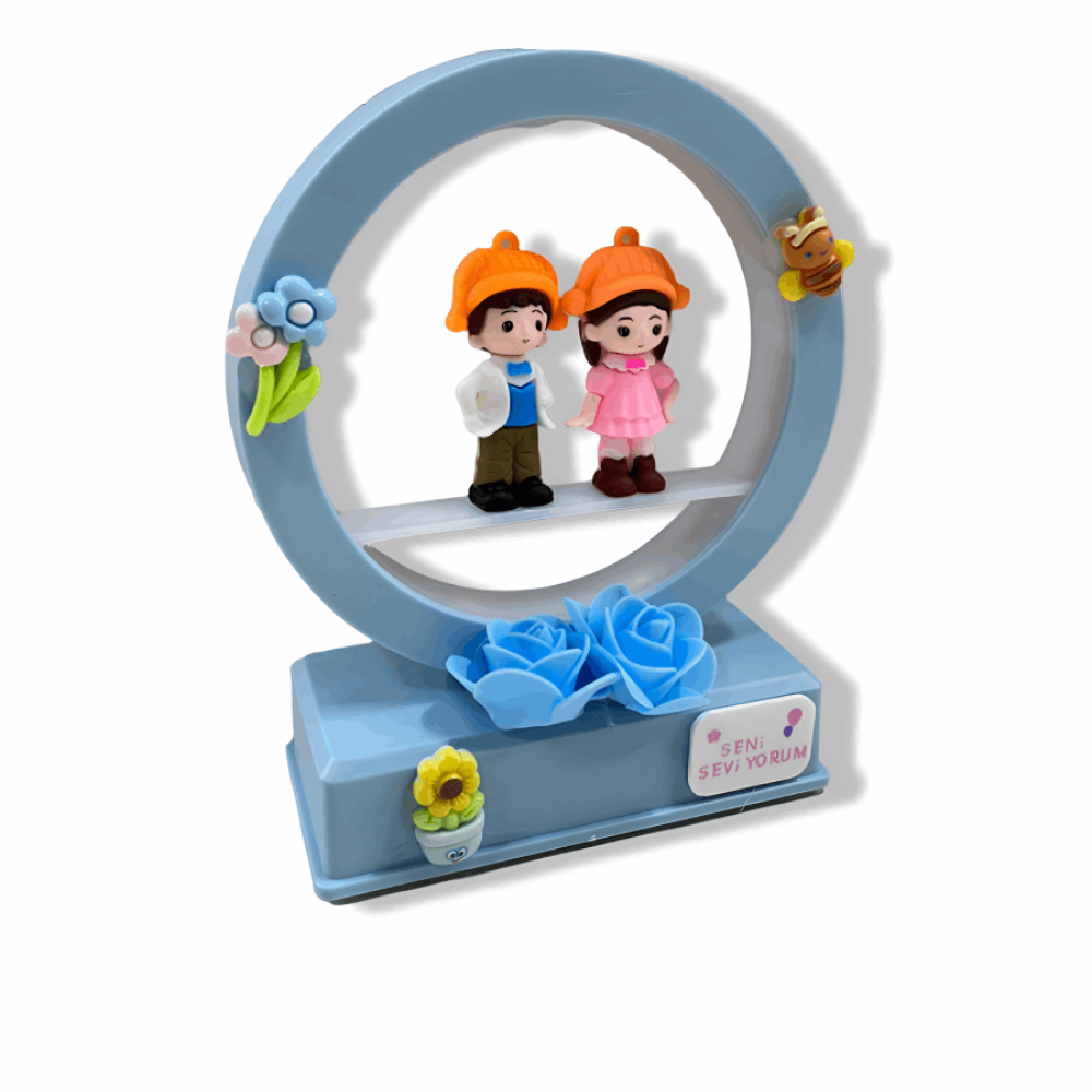 Kutulu 9I Işıklı Sesli Yuvarlak Figürlü Hediyelik