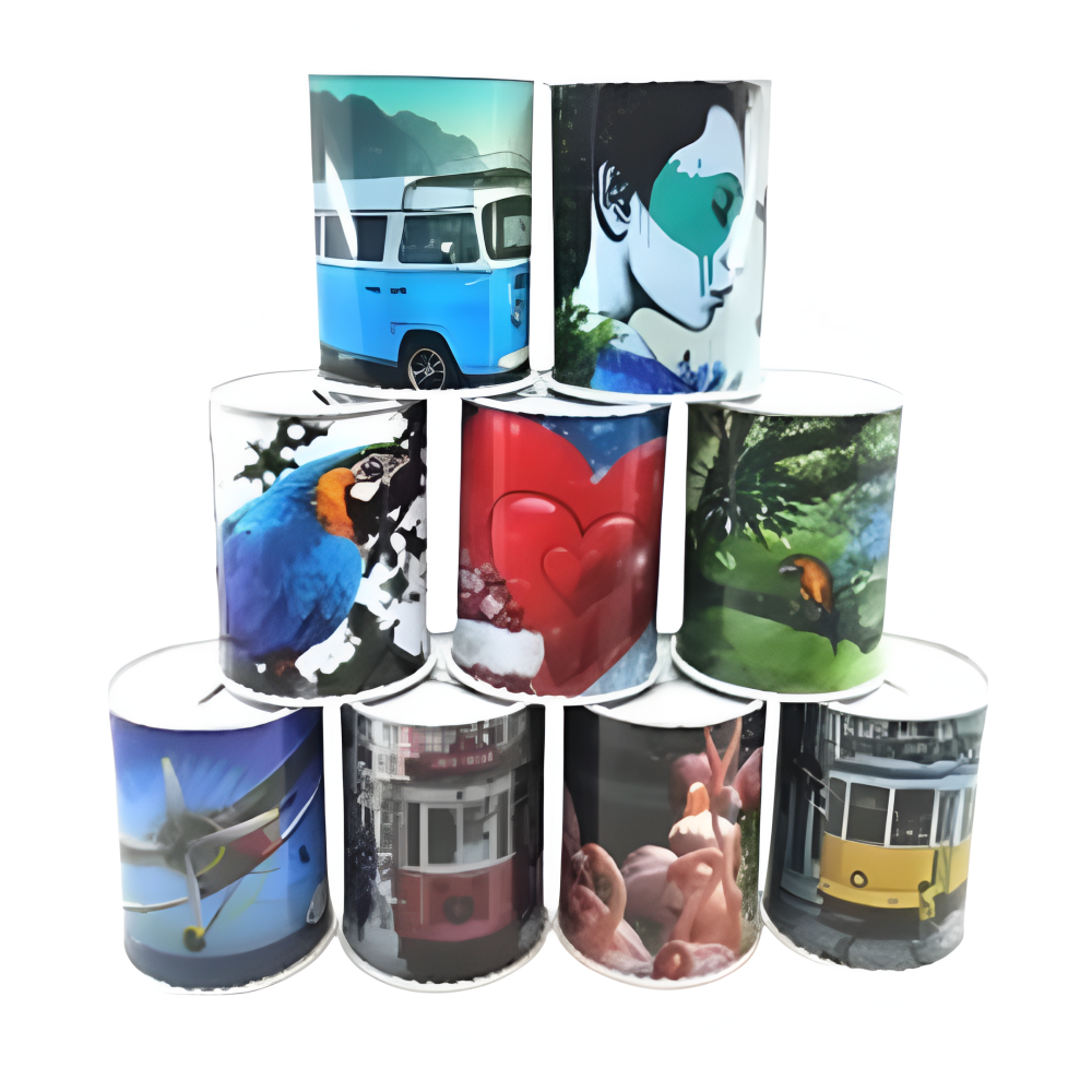 Kumbara Teneke Küçük Boy Baskılı 12li Kumbara Teneke Küçük Boy Baskılı 12li